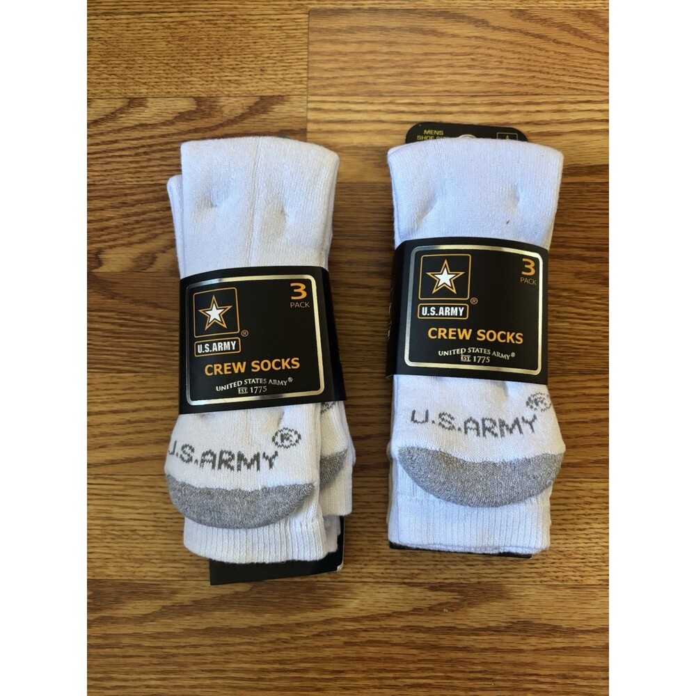 U.S. Army Men's Crew Socks 6-Pk Size 6-12.5 White United States